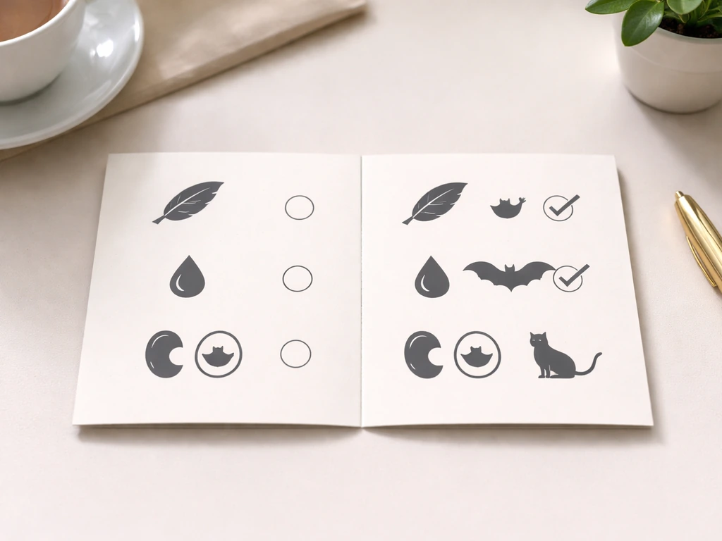Minimal split card checklist with bird vs mammal comparison icons, bat icon on mammal side.