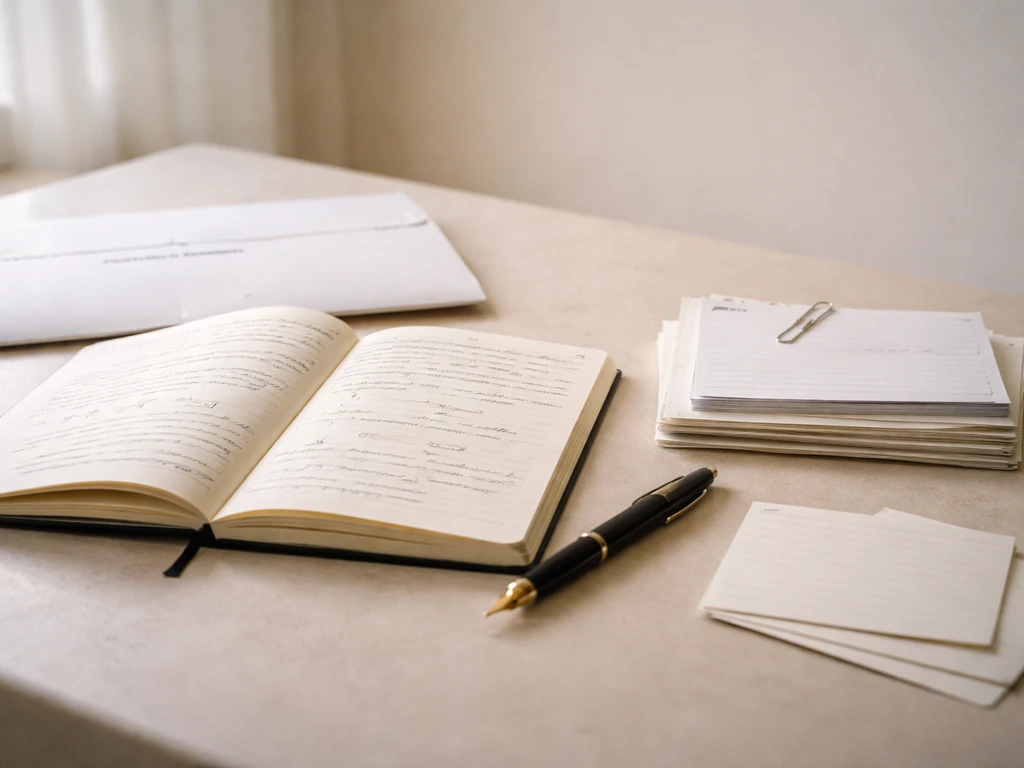 Close-up of generic investment and foundation paperwork on a table with a pen, papers neatly stacked.