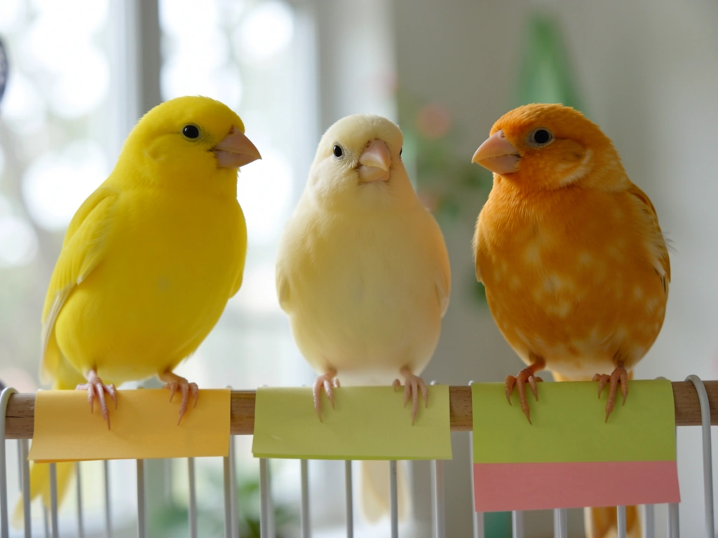 Three yellow birds with different shades and markings for matching name ideas
