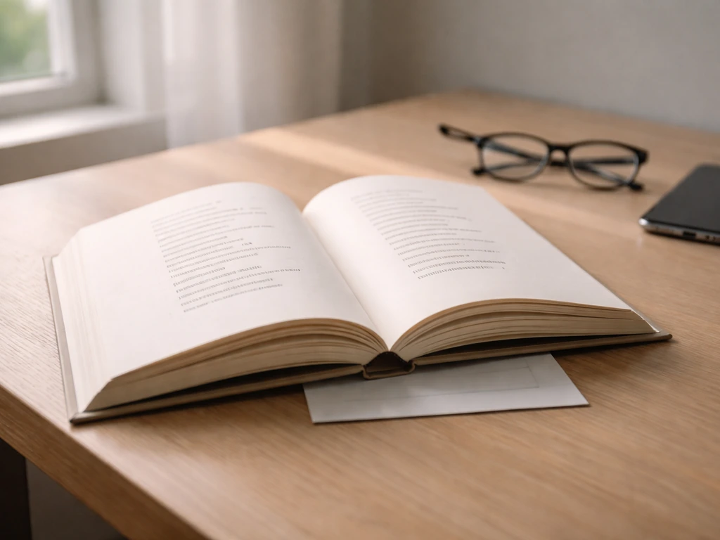 Open poetry book on a wooden desk with a smartphone and glasses, suggesting published credentials.
