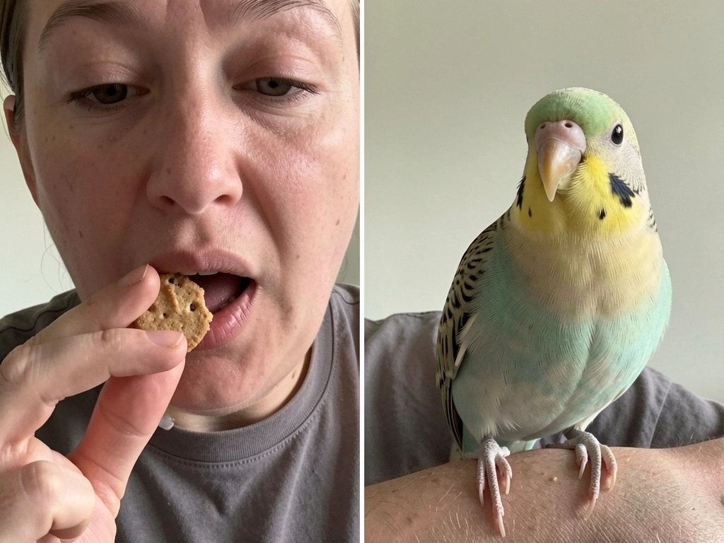 Bird near themed food and color-matched cues to help choose a fitting name by look.