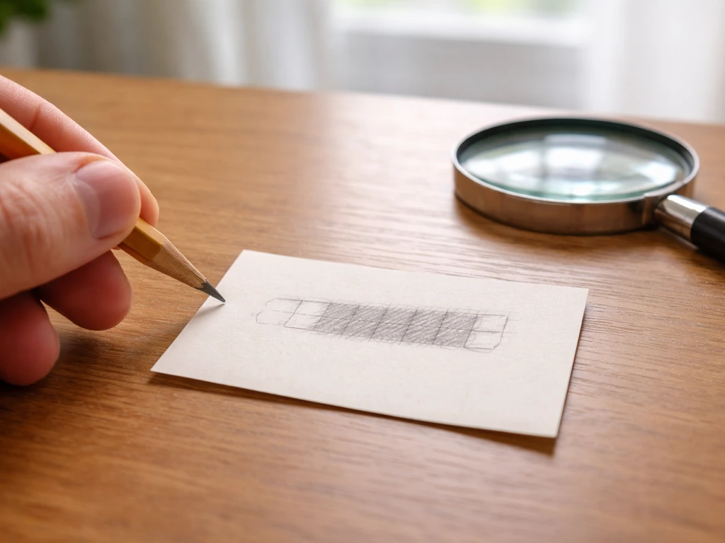 Close-up of a crossword clue paper with pencil and magnifying glass suggesting compressed misdirection.