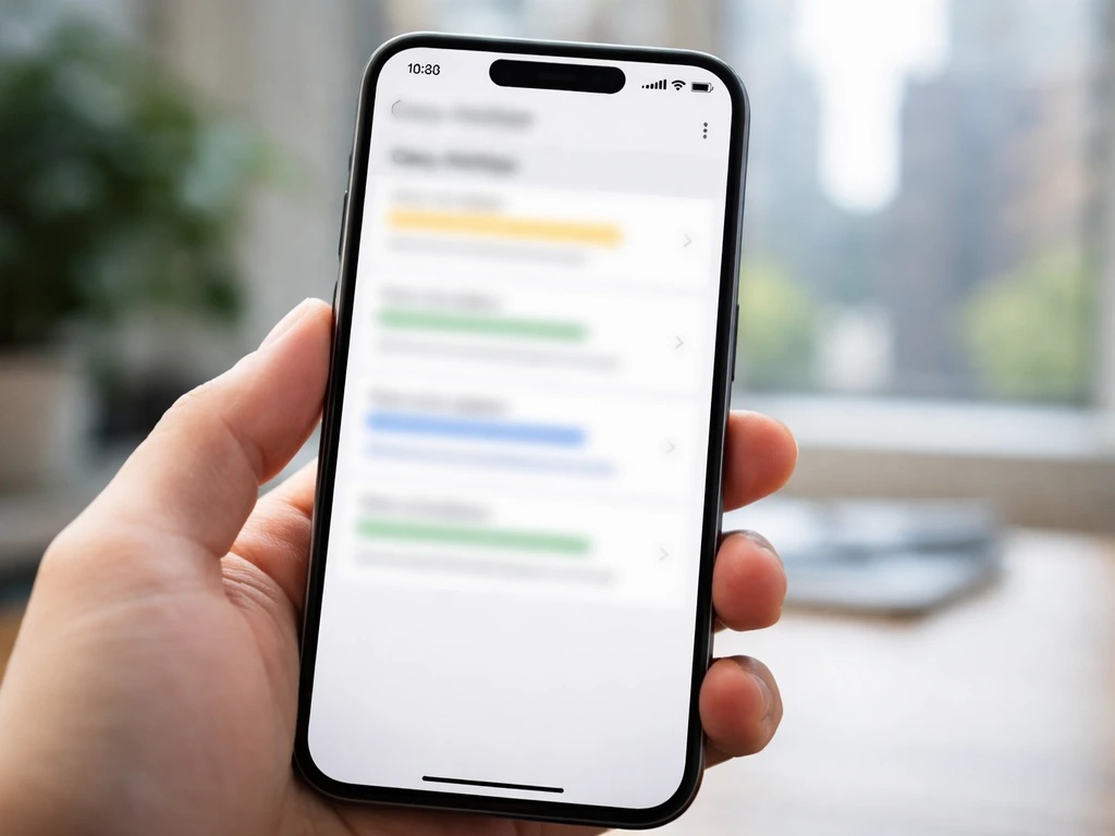 Close-up of a smartphone showing blurred search results for “Casey Aldridge,” suggesting multiple matches.