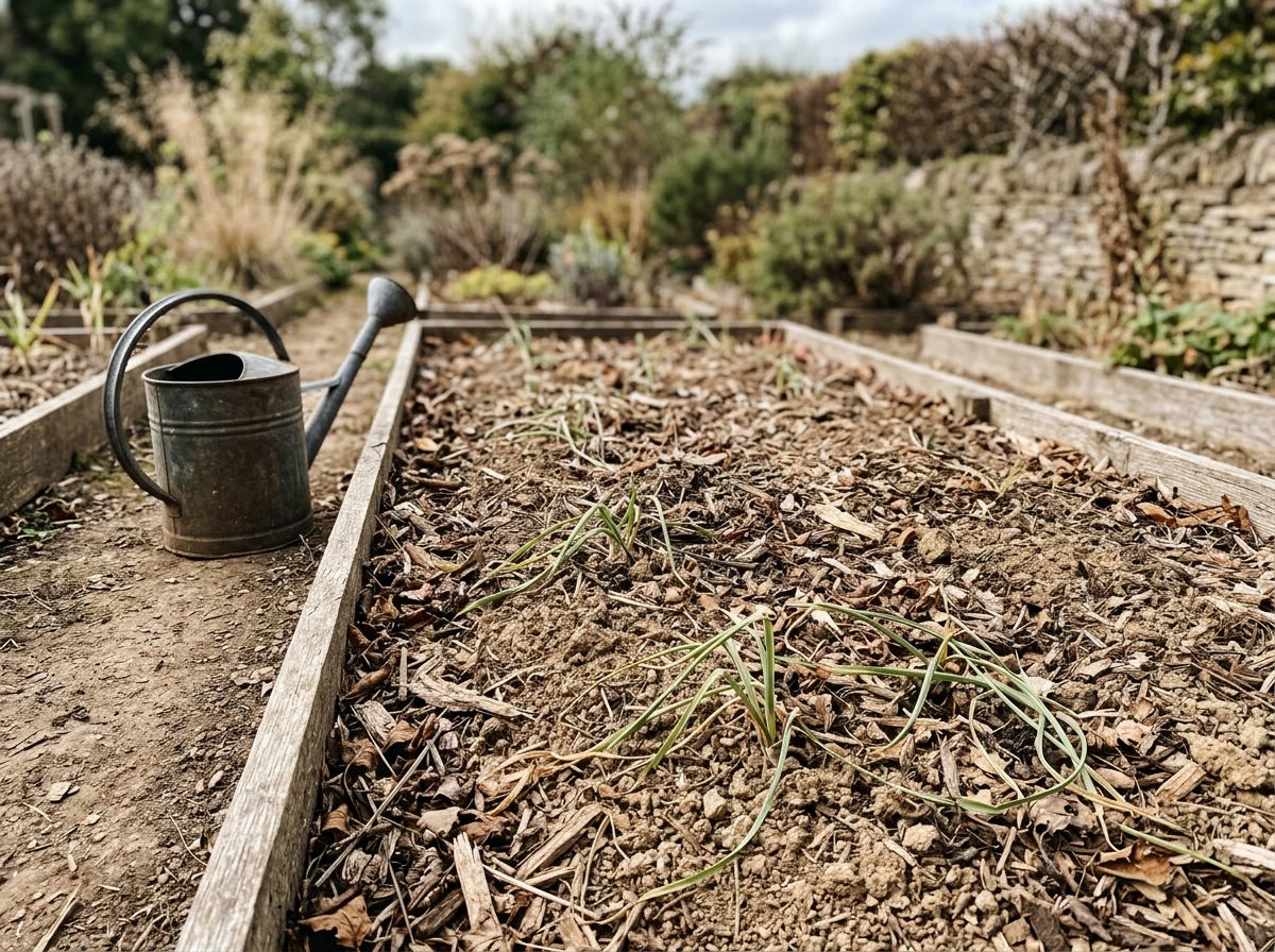 Dormant saffron bed with minimal watering during summer