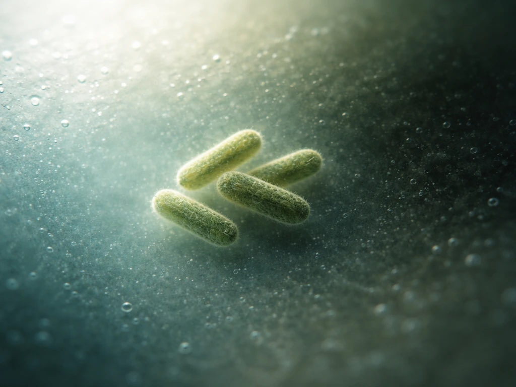Cross-section-style view of bacterial cells in oxygen gradient zones, showing aerobic and anaerobic areas.
