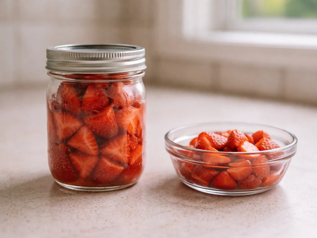 Two food containers side by side: a sealed canning jar and an open dish exposed to air.