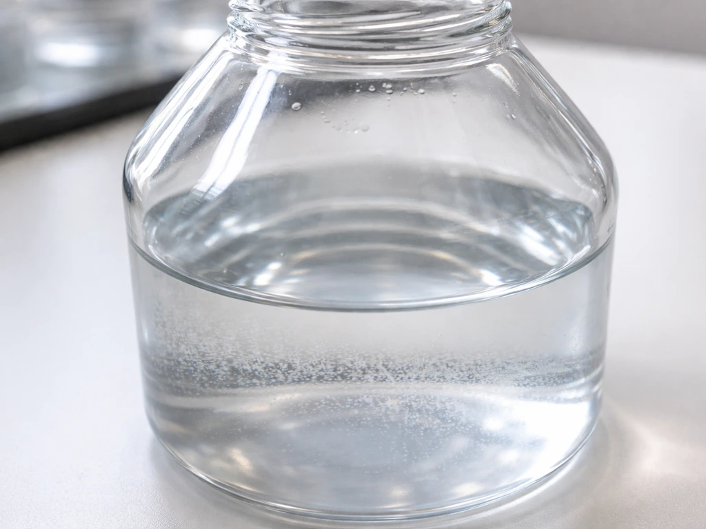 Close-up of a reused clear container with subtle residue near the bottom, suggesting biofilm risk.