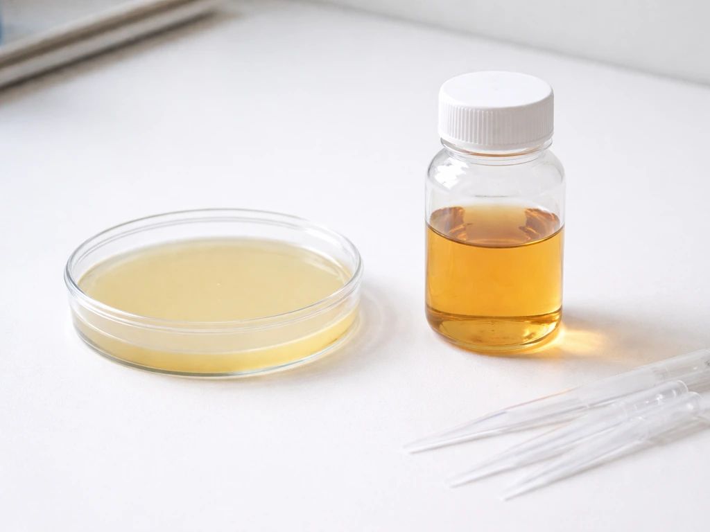 Nutrient agar Petri dish beside a container of liquid nutrient broth, showing solid vs liquid media.