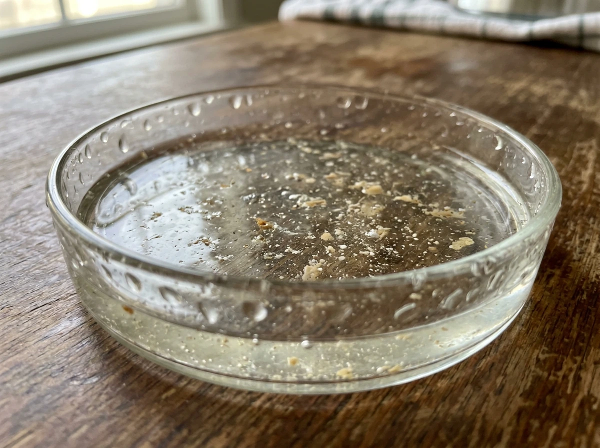 Water activity concept: droplets and dissolved nutrients in a small dish