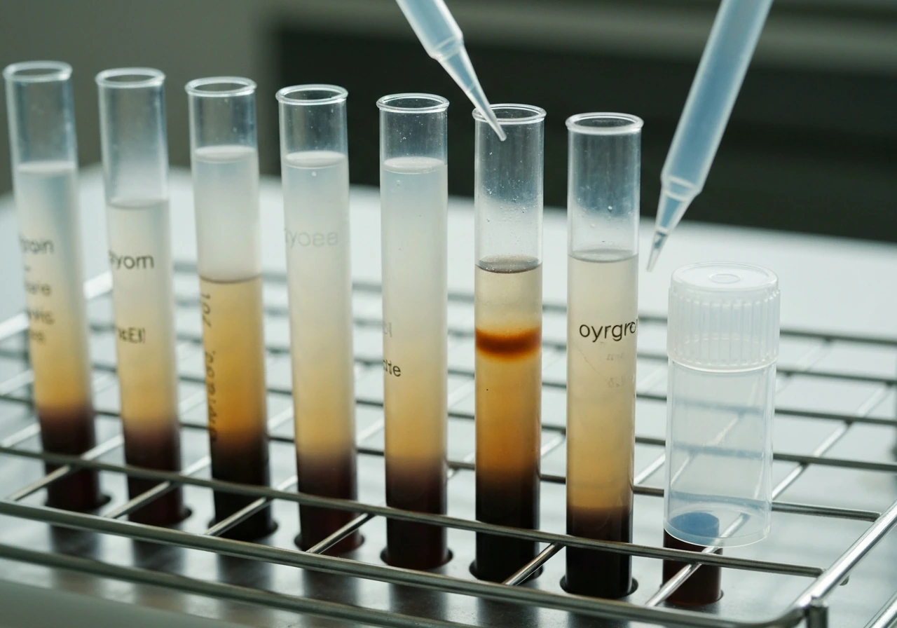 Thioglycollate broth test with oxygen gradient