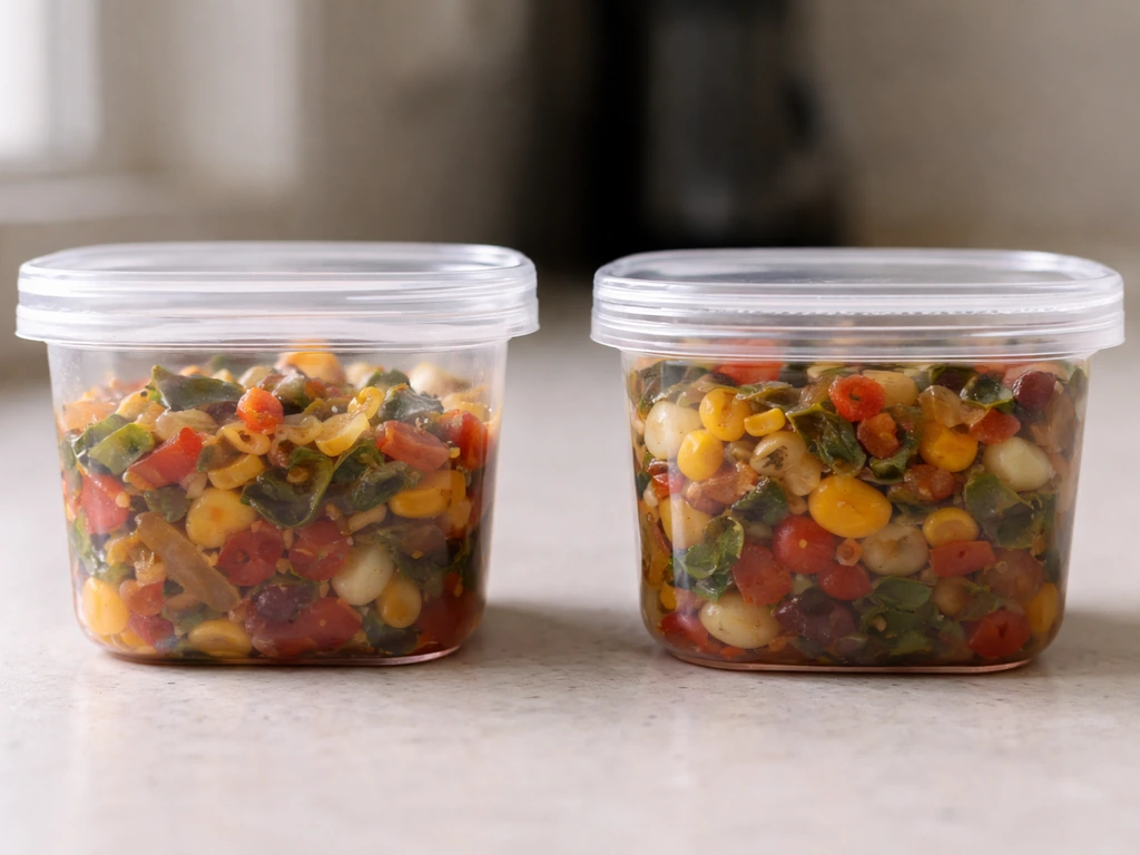 Side-by-side opened vs tightly sealed food containers to suggest oxygen present versus reduced oxygen.