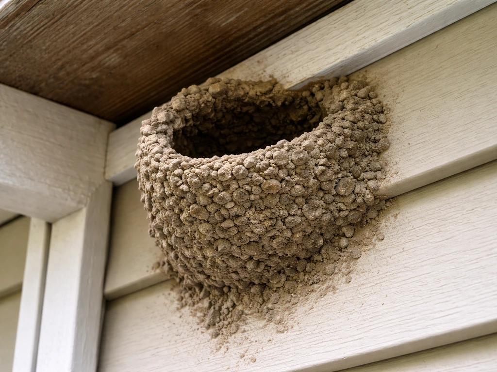 what bird makes mud nests