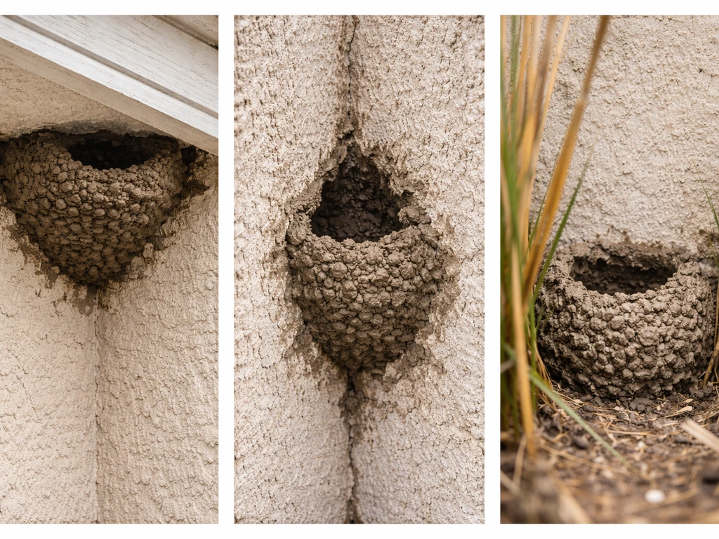 what bird makes nest with mud