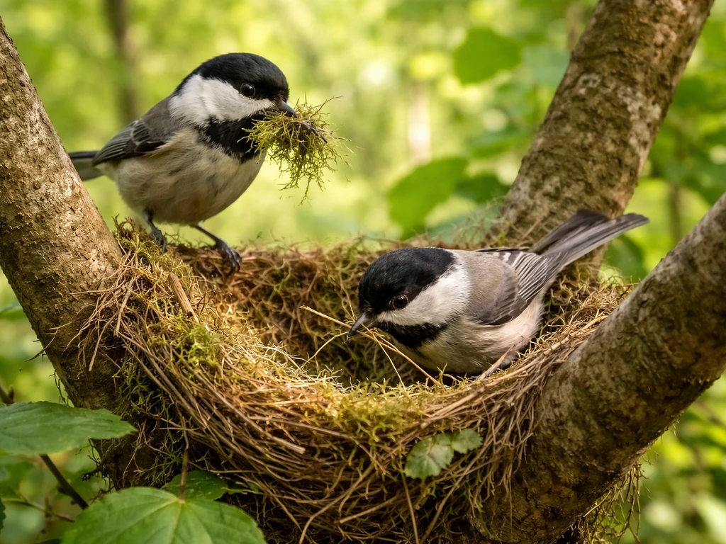 does the male or female bird build the nest