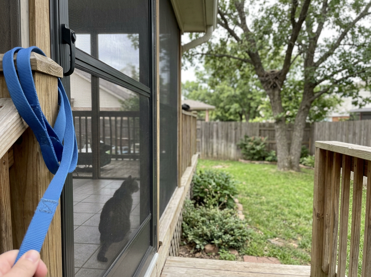 Pet secured indoors/on leash while respecting an active nest area