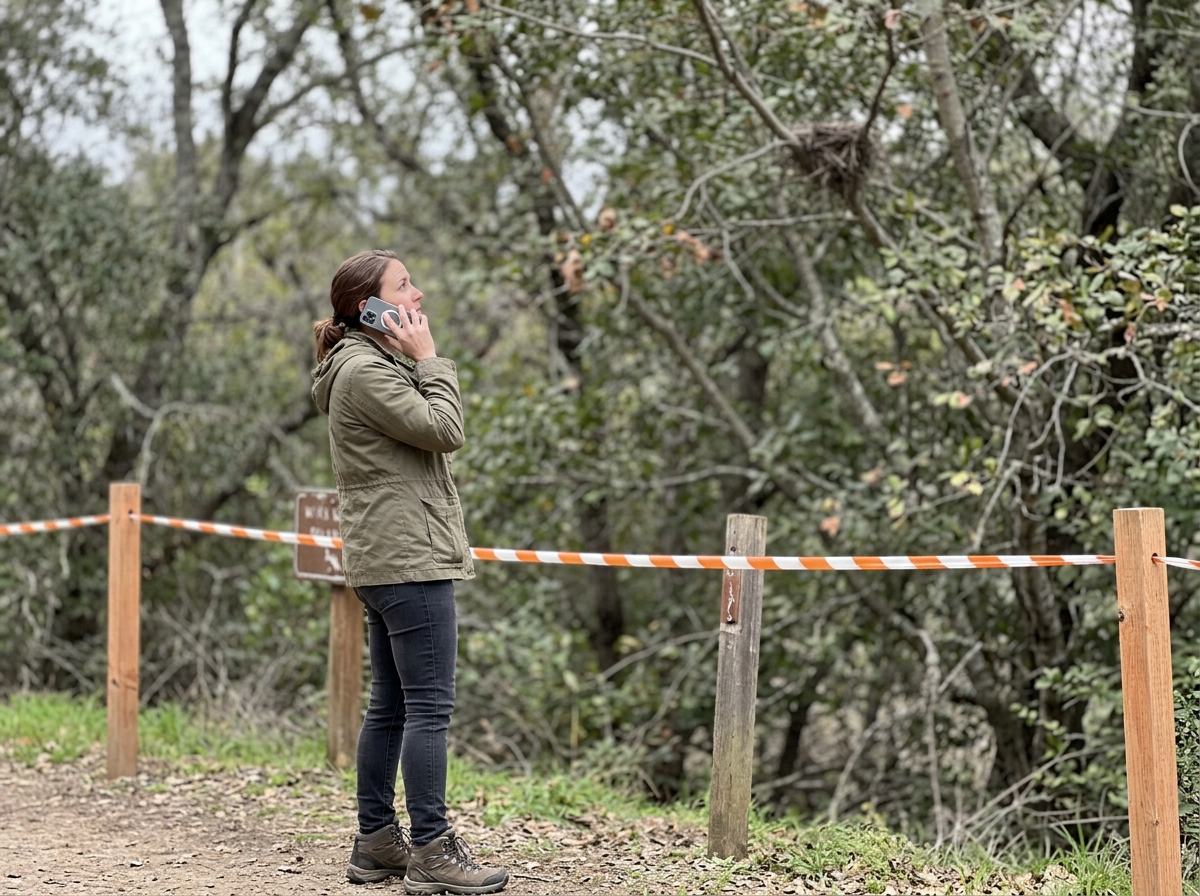 Calling a wildlife agency while keeping distance from an active nest