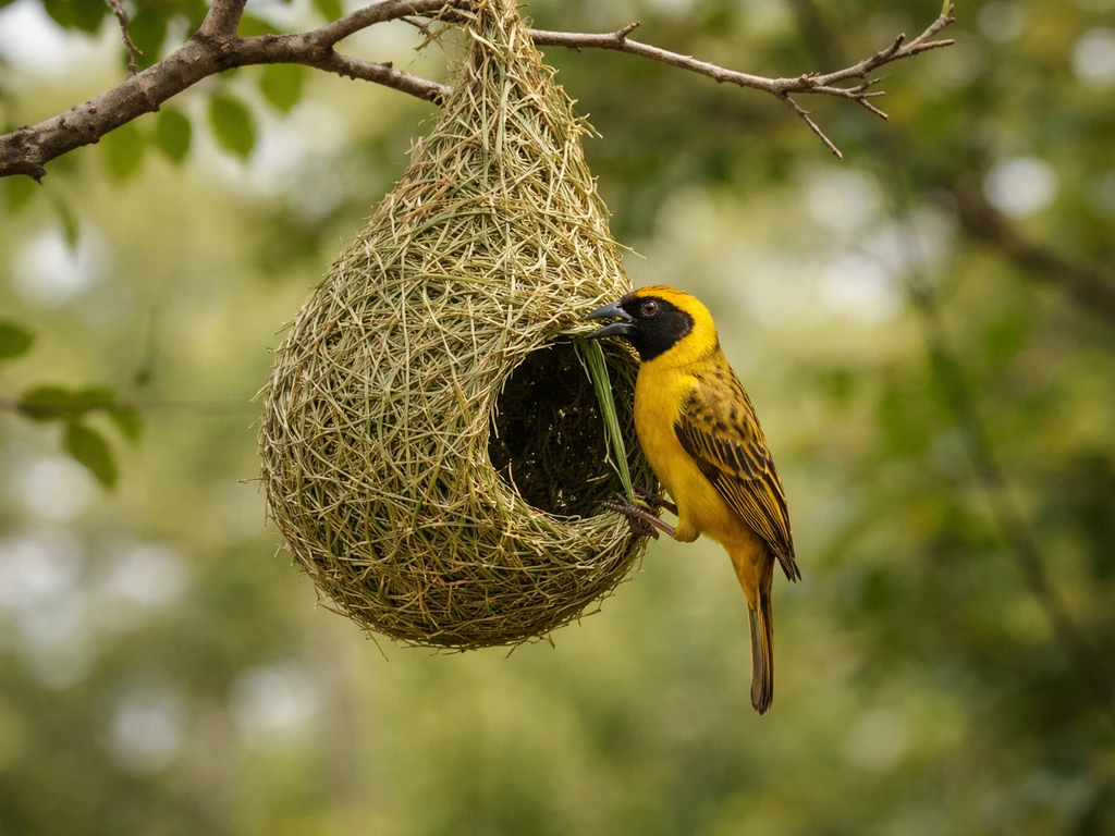 how does a weaver bird make its nest