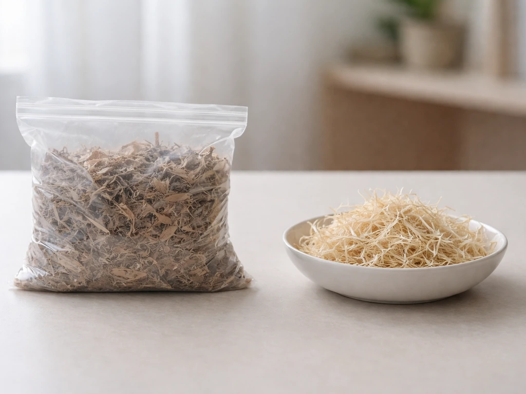Two sealed options shown side-by-side: bagged contaminated nest material in trash and clean dry nest material set aside.