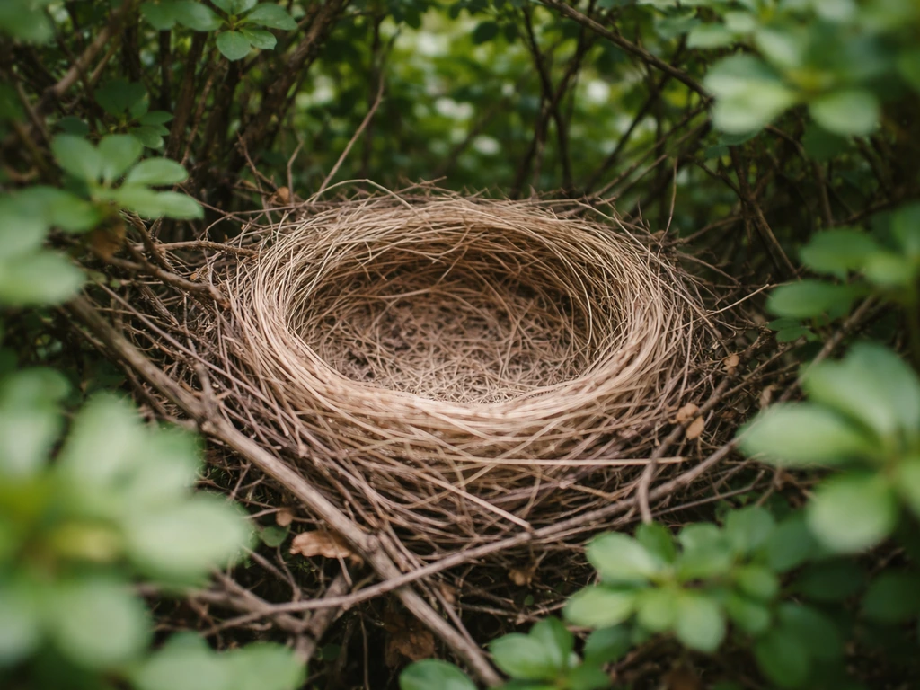 which bird makes cup-shaped nest in bushes