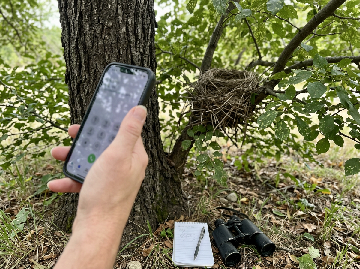 Wildlife professional contacting permit office with a phone call (no face)