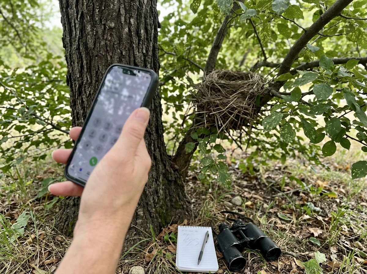 Wildlife professional contacting permit office with a phone call (no face)