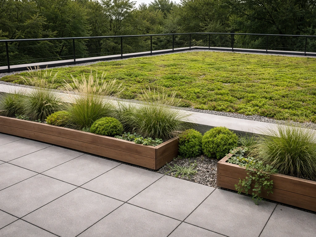 terrasse avec gazon