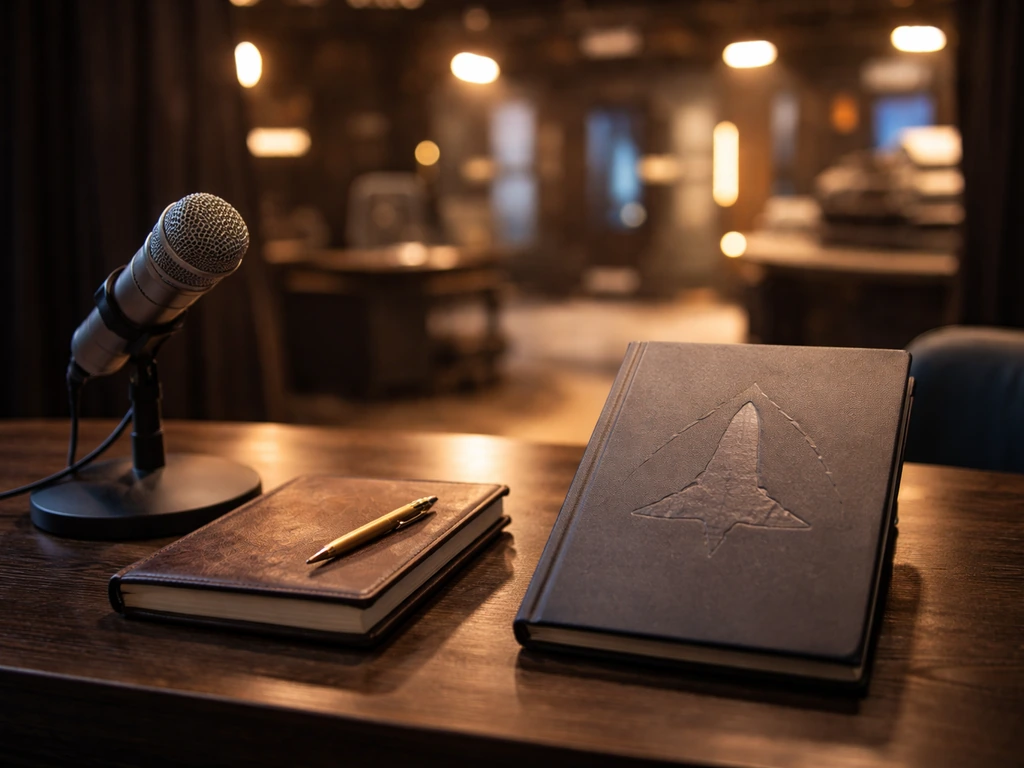 Anonymous studio desk with microphone and premium gear, symbolizing career earnings and media work