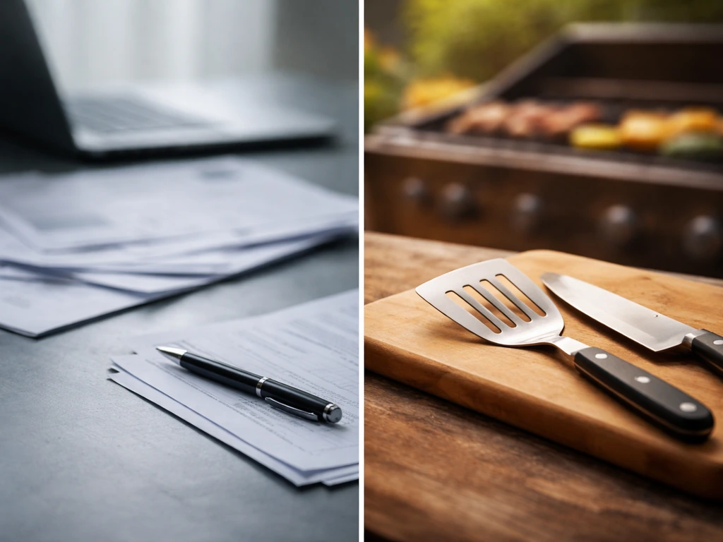 Minimal symbolic split scene with finance and media cues for distinguishing similar identities