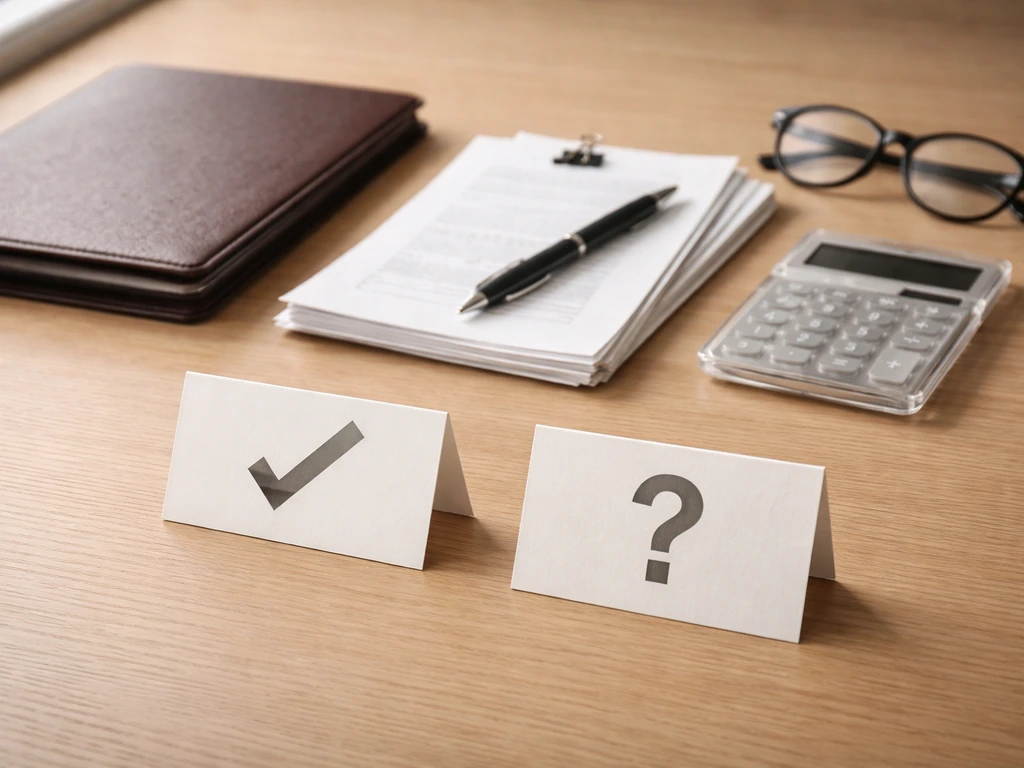 Minimal photo of a desk with papers, a calculator, and a folder of documents symbolizing net worth inputs.