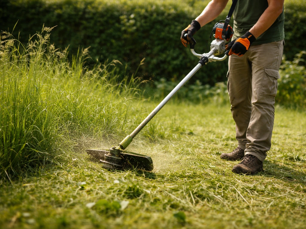 couper herbe haute avec debroussailleuse
