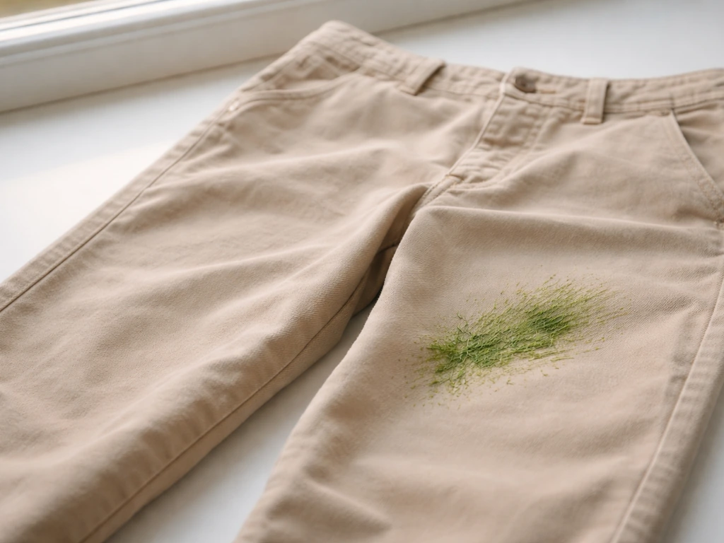Enlever une tache d’herbe sur pantalon beige: guide