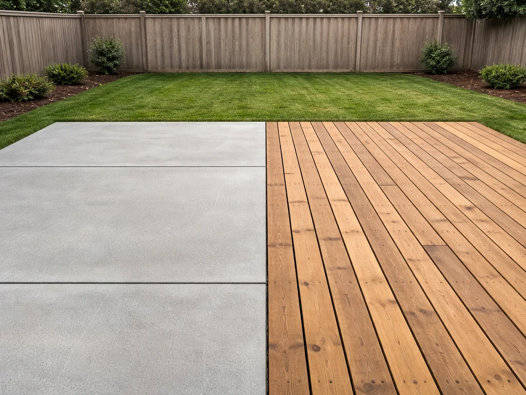 cost of concrete patio vs wood deck