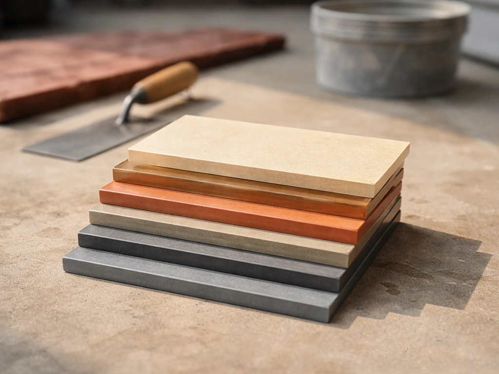 Stacked cost layers showing stamped concrete pricing factors: slab, reinforcement, labor, color, sealing, and site prep.