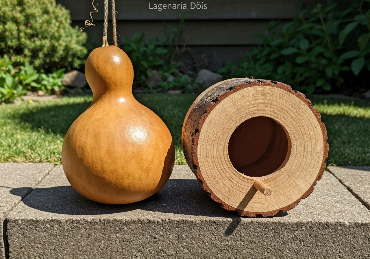 Illustration of cavity nesters: the classic enclosed birdhouse box