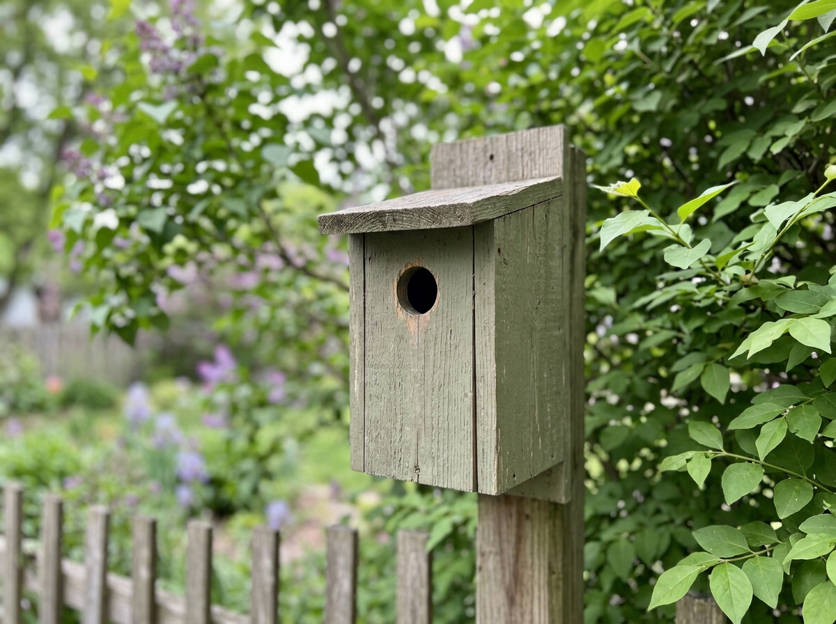 Using a drill bit to check correct entrance hole size before hanging