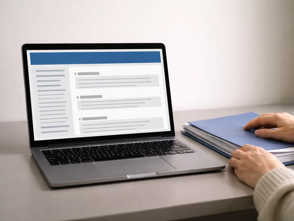 Close-up of a laptop showing a generic WHO-style official guidance web page about pandemic declarations.