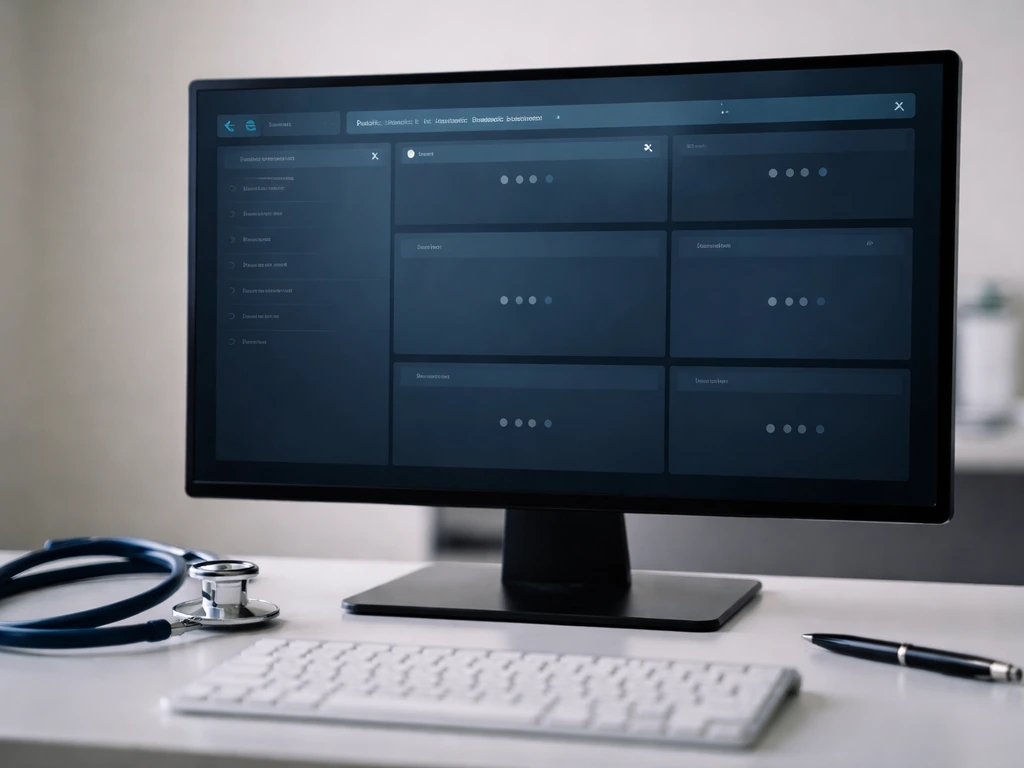 Close-up of a public health surveillance dashboard monitor with a selected region filter and subtle update indicators.