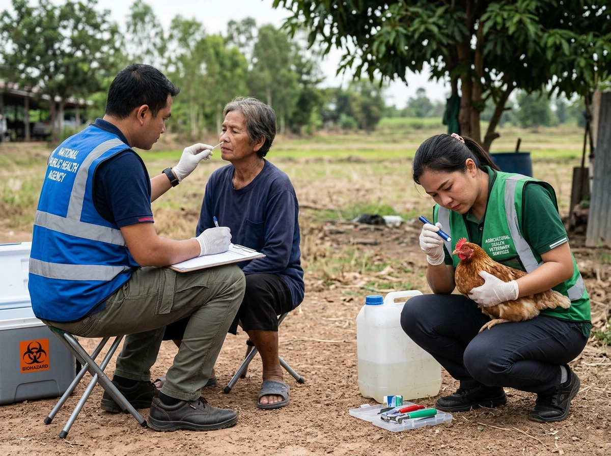 Weekly monitoring setup with phone alerts and a checklist calendar for bird-flu updates