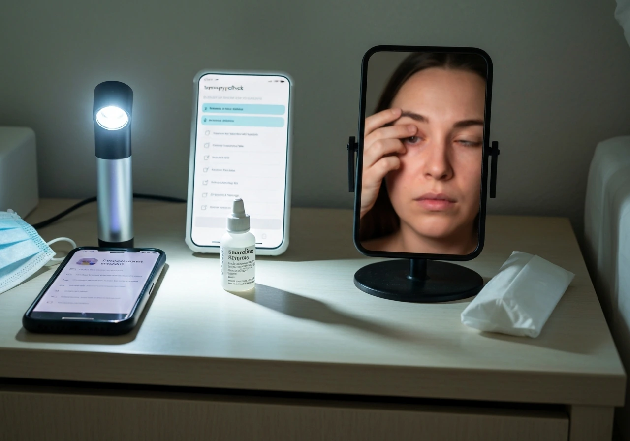 Gloved hand sampling residue from a contaminated poultry water trough