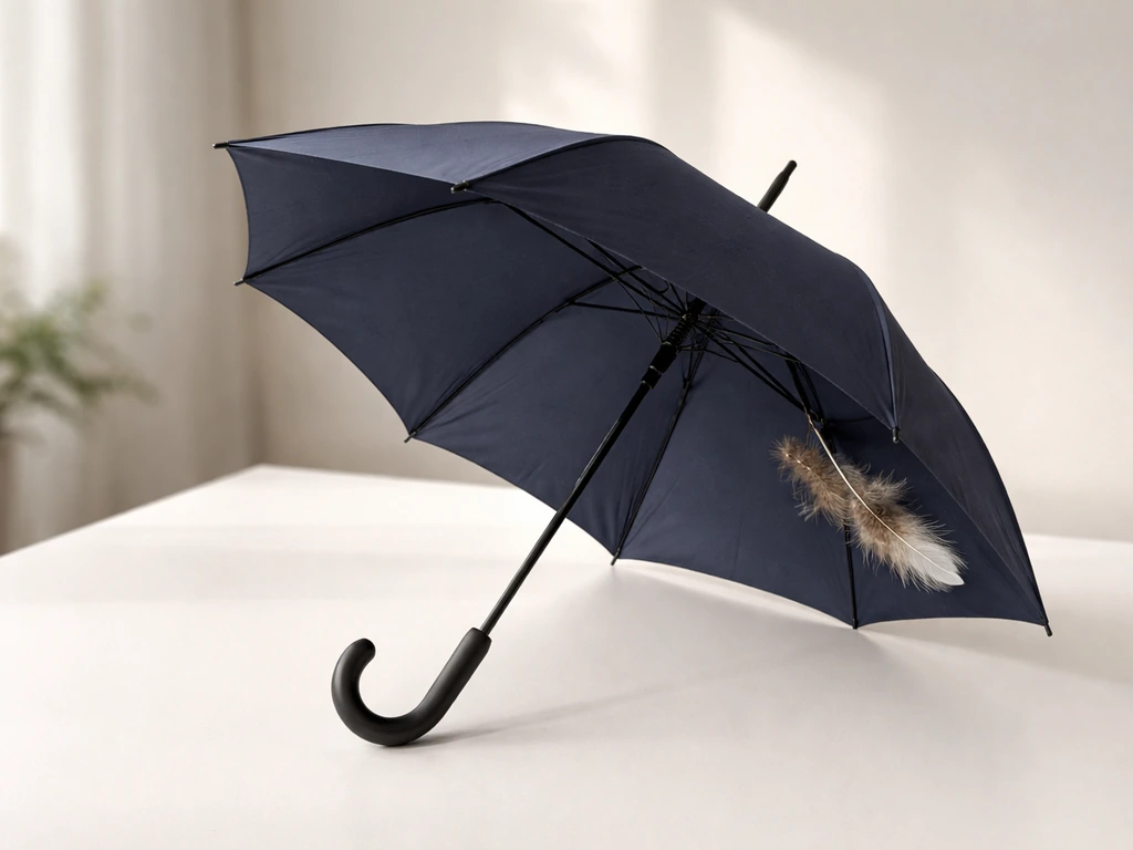 Minimal photo showing an umbrella labeled for Influenza A and a branch for bird flu concept.