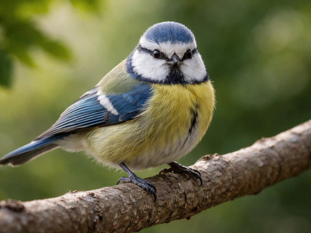 A small feathered bird perched on a branch with wings visible