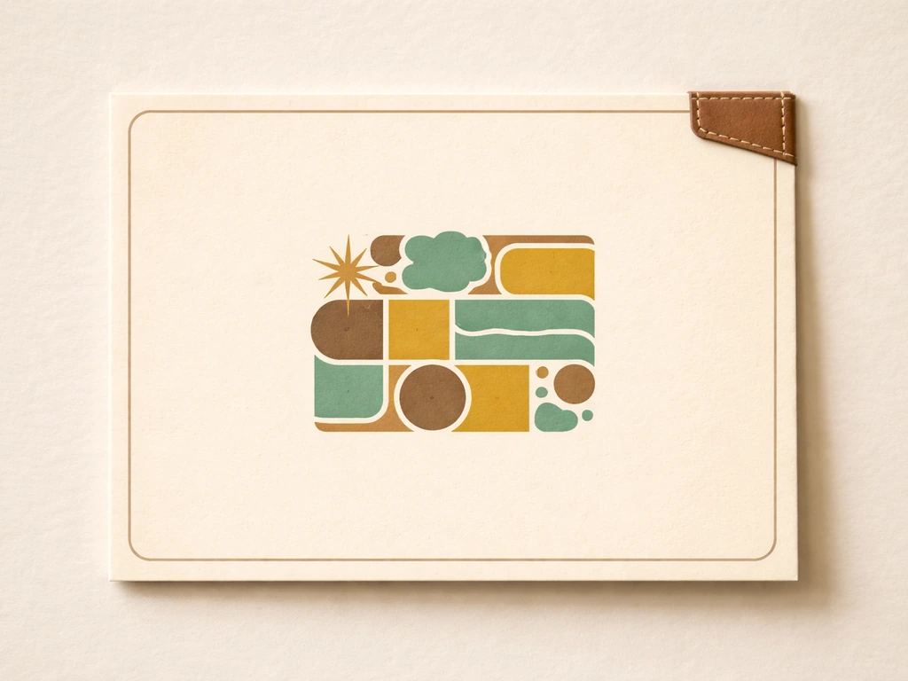 Minimal vintage 1960s British label/tag card with blank typographic placeholder on cream background.
