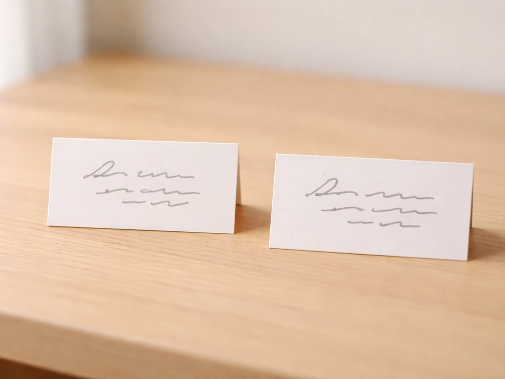 Two small phrase cards on a desk with one blurred card showing a similar-sounding bird expression.