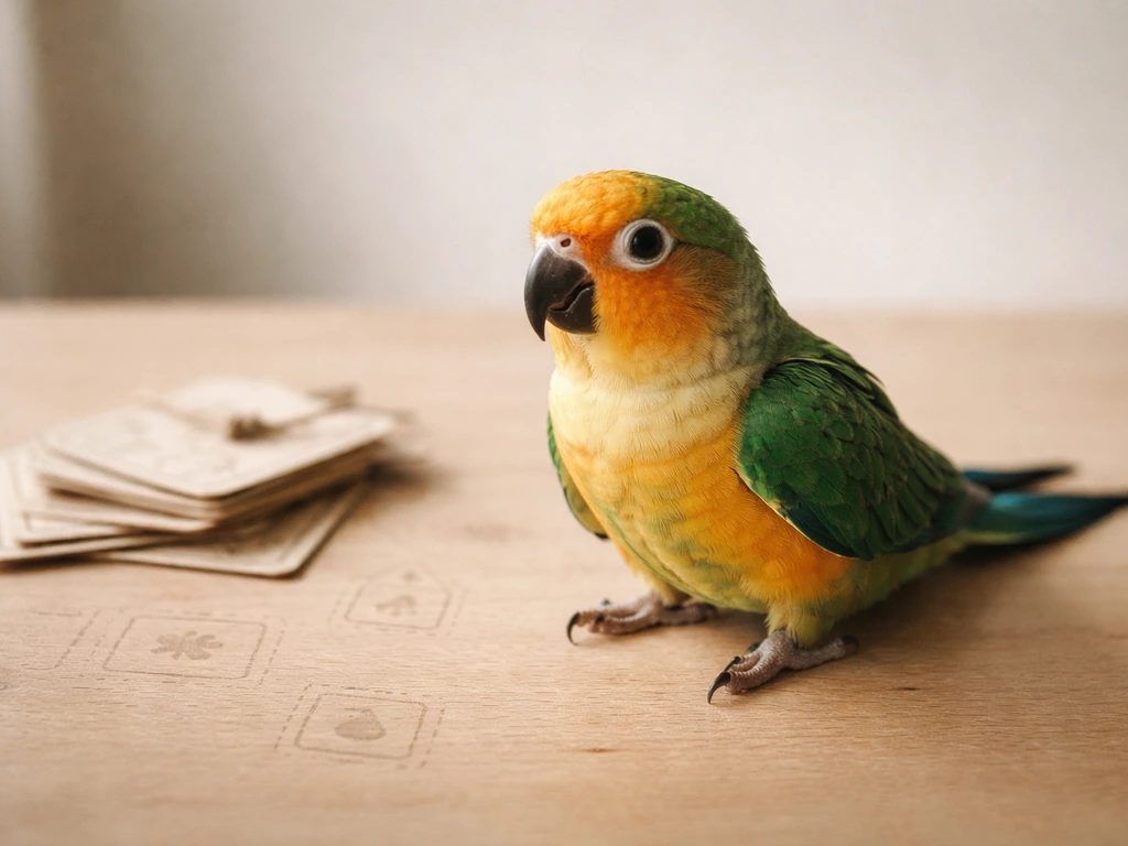 Surreal close-up of a small bird perched beside labeled tags and subtle map-like symbols, hinting at decoding slang.