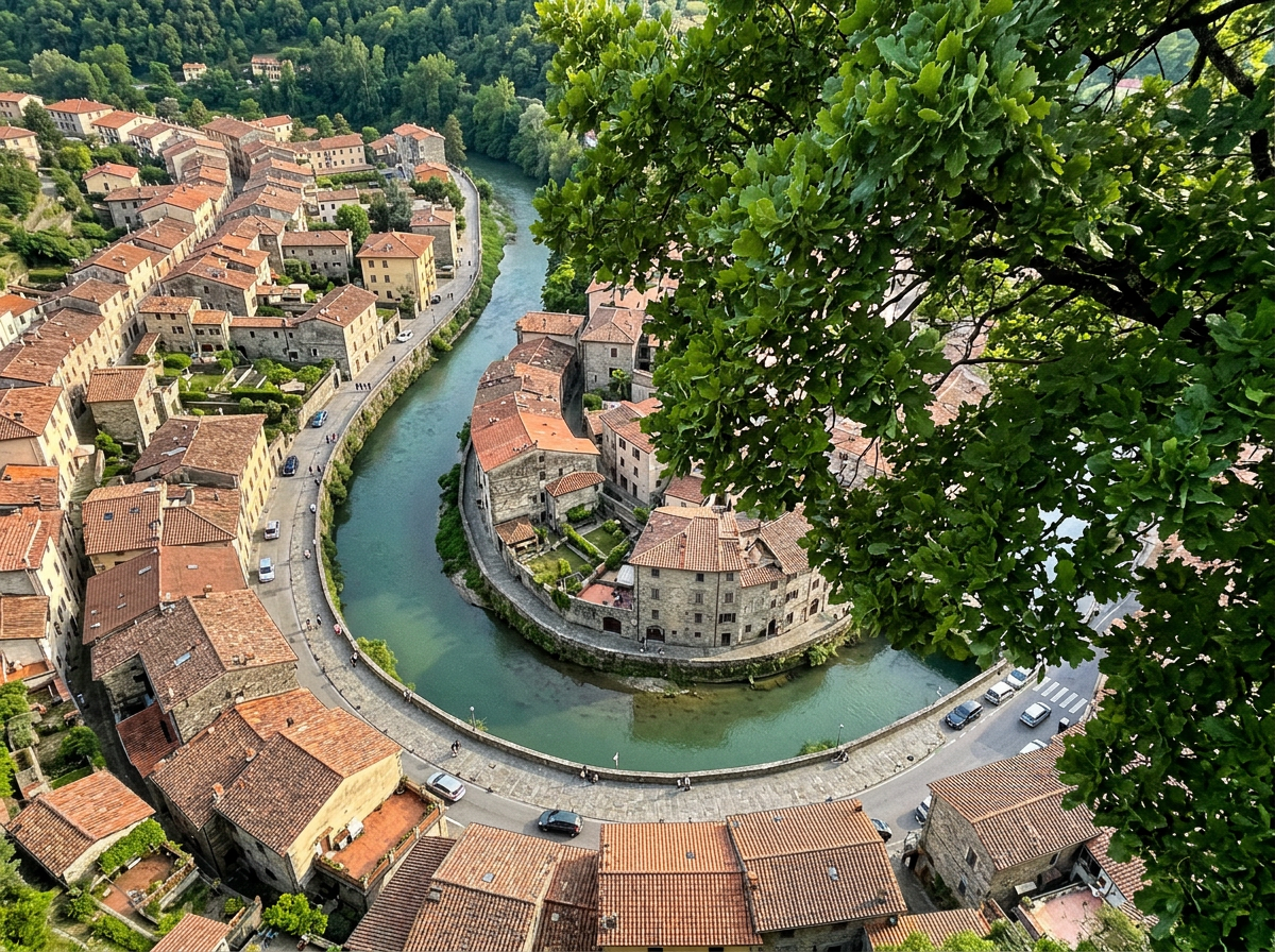 Overhead aerial view illustrating bird’s-eye view from high above