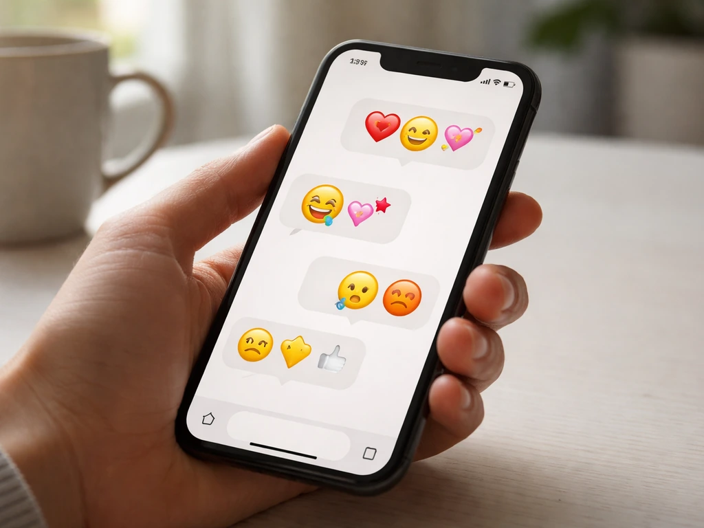 Close-up of a smartphone showing an anonymous text thread with clear emotional cues