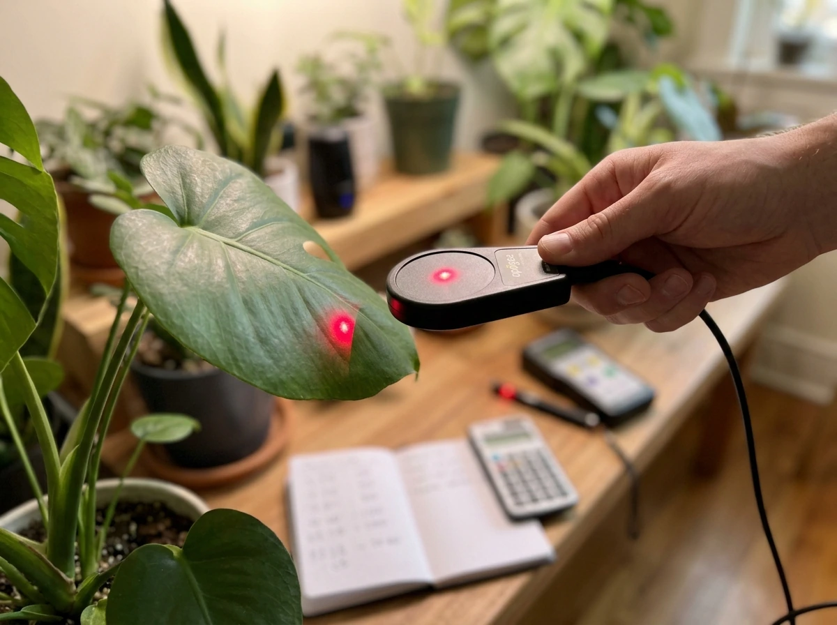 Cost/value comparison using a PPFD measurement setup against a red laser spot