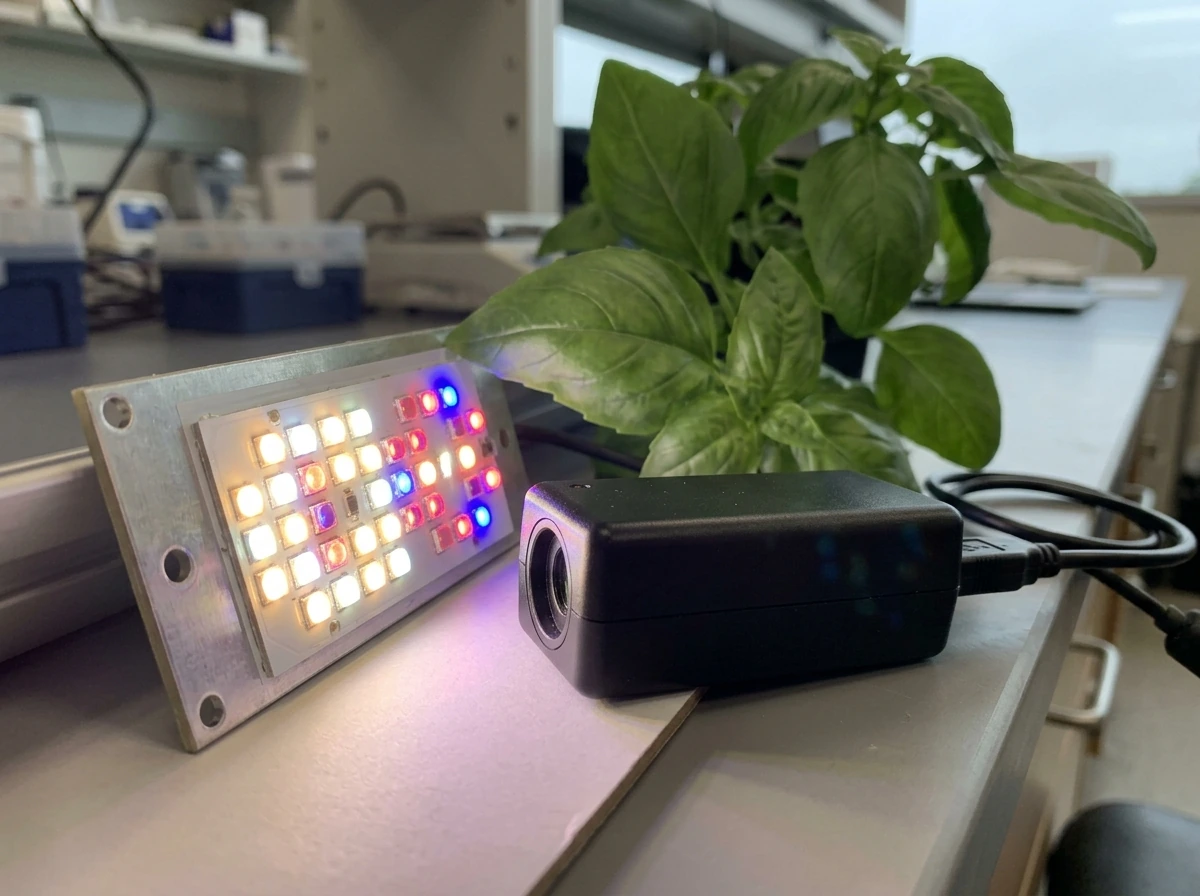 Spectrum details from a grow light spectrum test setup