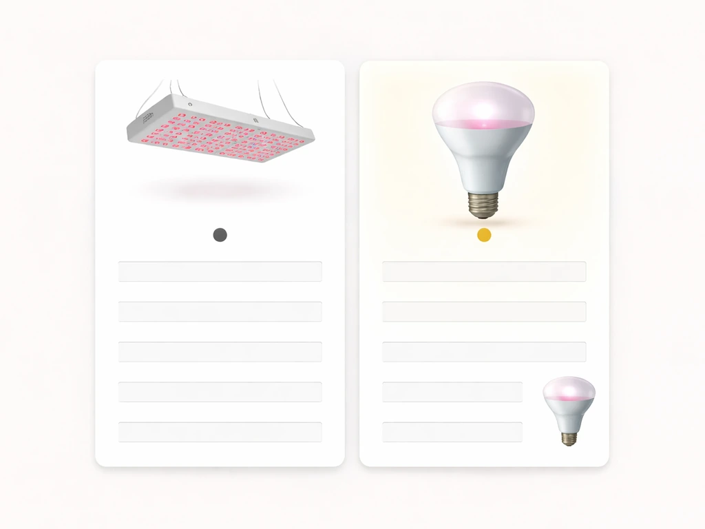 Clean comparison graphic screenshot-style layout of hydroponic grow lights, highlighting Sylvania Gro-Lux E27.