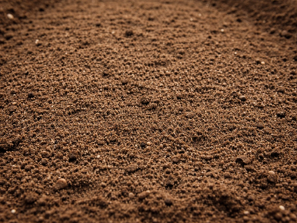 Close-up of a prepared carrot bed with deep loose sandy soil and well-aged compost lightly raked